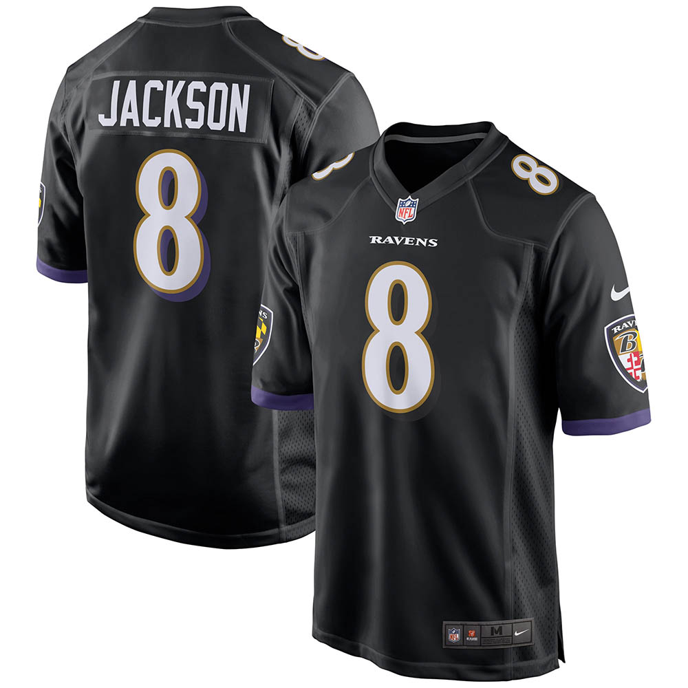 Men's Baltimore Ravens Lamar Jackson Game Jersey Black